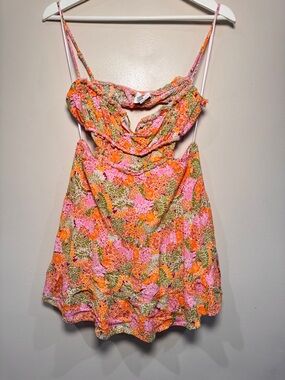 Sky to Moon Floral Smocked Mini Dress Size Medium